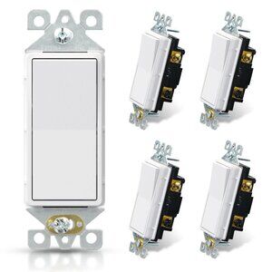 5 Pack Elegrp Matte White 3 Way Decorative Light Switch 15Amp 120/277 Volt NEW